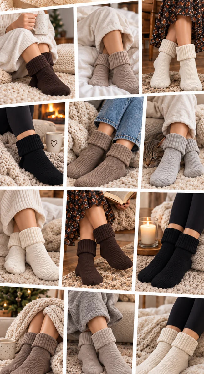 CozyFold™ – moteriškos kojinės su atlenkiamu rantu, 5 poros